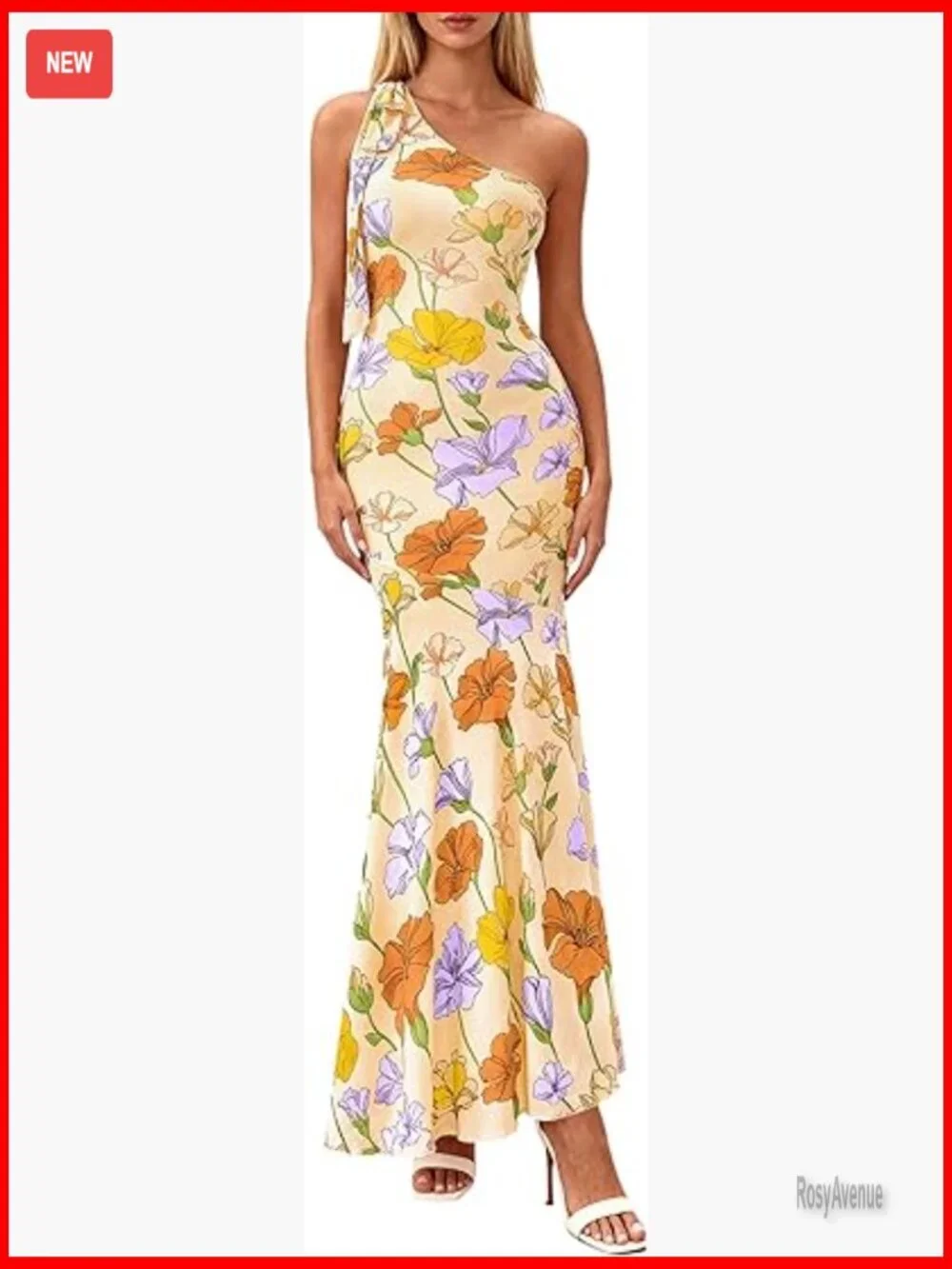 One Shoulder Maxi Dress Formal Bodycon Mesh Slim Fit Lightweight